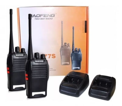 2 Rádios Comunicador Baofeng Walkie Talkie 16 Canais 12 Km Bf 777s