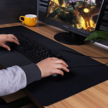 Mousepad Grande Setup Gamer Escritório 90x40cm Couro M4090