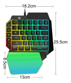 Teclado Gamer Uma Mão Rgb Led Single Handed Usb Pc M-1300