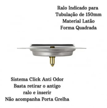 Ralo Inteligente Click Up Para Banheiro 15x15 Inox Cromado F9001