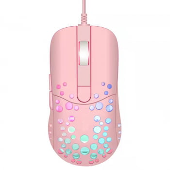 Mouse Gamer Led Rgb Jogo 3200 Dpi Ergonômico Rosa Wb905 Luuk Young