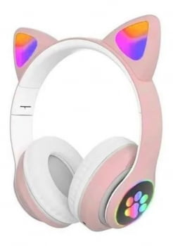 Headphone Headset Gatinho Orelha De Gato Com Led Fone De Ouvido Bluetooth Lt30