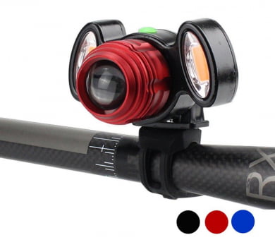 Farol Lanterna Bike 3 Focos Led Com Zoom Recarregável T6 720