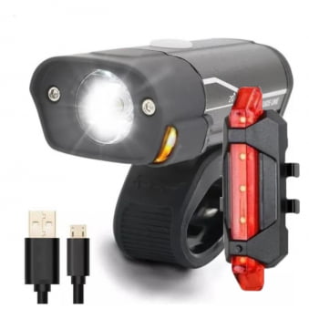 Kit 2 Lanternas Farol sinalizador De Bicicleta Bike Led Bl18 + Traseira 918 Luuk Young