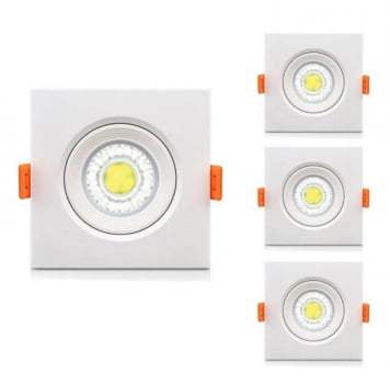 Kit 10 Spot Led 3w Quadrado Branco Quente Fria 0868