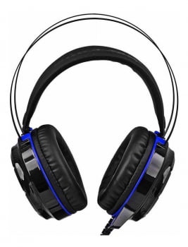 Fone De Ouvido Gamer Simples Knup Headset Usb Preto E Azul Kp-417
