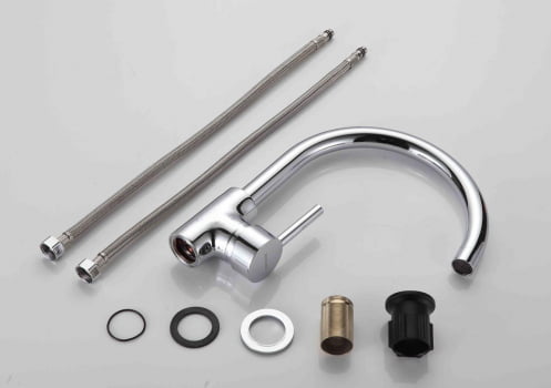 Torneira De Mesa/Bancada Com Misturador Cozinha Banheiro Gourmet Arejador Inox cromo D6004