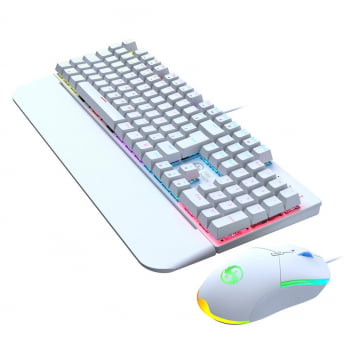 Kit Teclado + Mouse Mecanico Abnt2 Gamer Led Rgb Iluminado Switch Blue Bk-03 Luuk Young