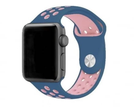 Pulseira Silicone Furo Nke Apple Watch 38mm 40mm 42mm 44mm 