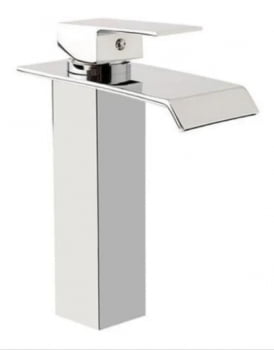 Torneira Cascata Banheiro Misturado Pia Luxo Baixa Quadrado T6006 Prata Luuk Young