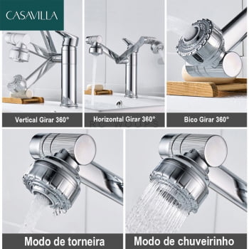 Torneira Luxo Pia Banheiro Misturador Monocomando 360º Lavatorio Ca8205c