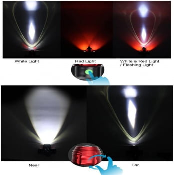 Farol Lanterna Bike 3 Focos Led Com Zoom Recarregável T6 720