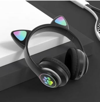 Headphone Headset Gatinho Orelha De Gato Com Led Fone De Ouvido Bluetooth Lt30