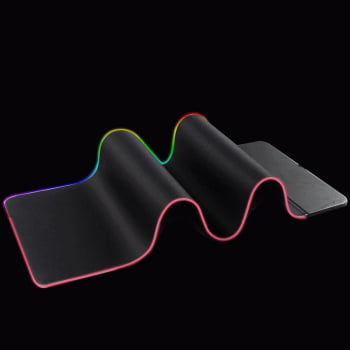 Mousepad Gamer Preto Speed Led Grande Carregamento Inducao 80 X 30cm Mpc