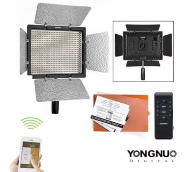 Painel Iluminador Luz Led Fonte Bivolt Branca Quente Yongnuo Yn 600l Il