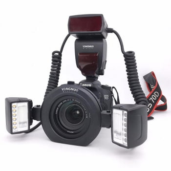 Flash Yongnuo Macro Ttl Twin Flash Led Para Camera Canon Yn24ex