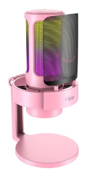 Microfone Condensador Fifine Ampligame Cardioide Gamer Com Led Rgb A8 Rosa Luuk Young