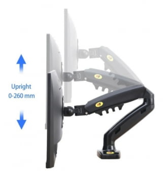 Suporte Para Monitor Pistão Articulado Ajuste Altura F80 Nb