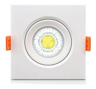 Kit 10 Spot Led Embutir 7w Quadrado Branco Quente Lâmpada Forte Bivolt 0870