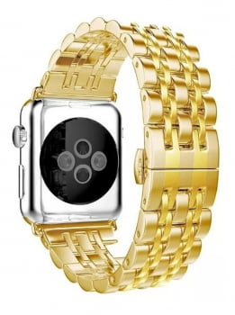 Pulseira Apple Watch Metal 7 Elos Cores Aço Séries 1 2 3 4 