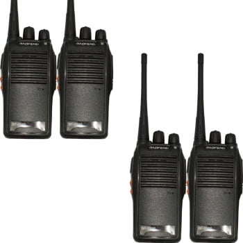 Kit 4 Radio Vhf/uhf Walk Talk 16 Canais Comunicador Bf-777s