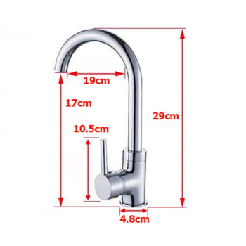 Torneira De Mesa/Bancada Com Misturador Cozinha Banheiro Gourmet Arejador Inox cromo D6004