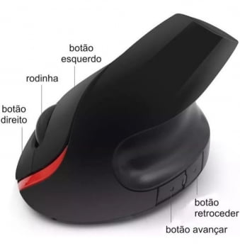 Mouse Ergonômico Vertical Sem Fio Óptico Bateria 2.4ghz W881