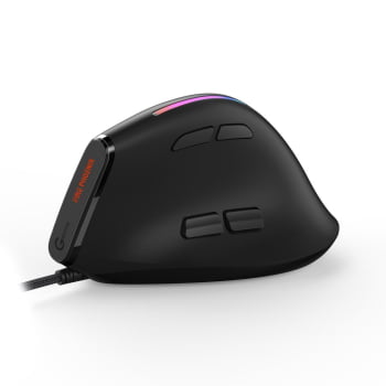 Mouse Optico Vertical Ergonomico Com Fio Usb Com Led 9 Botoes Dpi 12800 D7