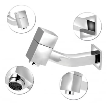 Torneira Link Quadrada De Parede Banheiro E Cozinha Desq304 Luuk Young