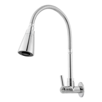 Torneira Pia Gourmet Cozinha De Parede Flexivel 2 Jatos Abs Cromado Wg04 Luuk Young