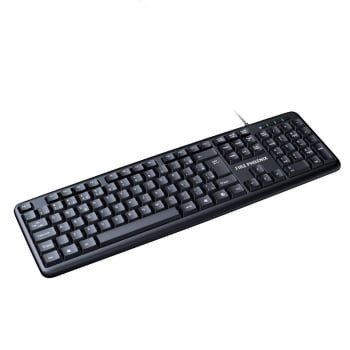 Teclado Computador Com Fio Usb Abnt2 Windows Impermeavel Preto Bk-07 