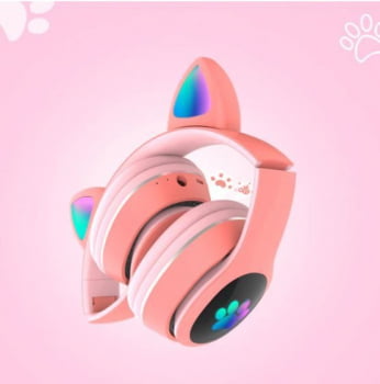 Headphone Headset Gatinho Orelha De Gato Com Led Fone De Ouvido Bluetooth Lt30