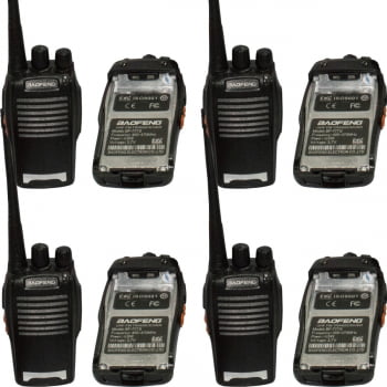 Kit 4 Radio Vhf/uhf Walk Talk 16 Canais Comunicador Bf-777s