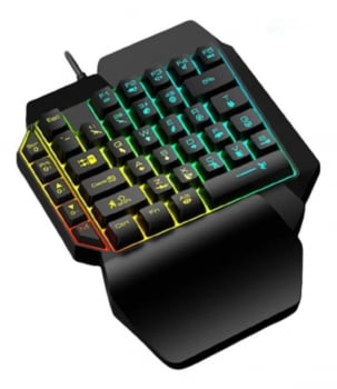 Teclado Gamer Uma Mão Rgb Led Single Handed Usb Pc M-1300