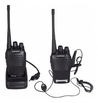 2 Rádios Comunicador Baofeng Walkie Talkie 16 Canais 12 Km Bf 777s