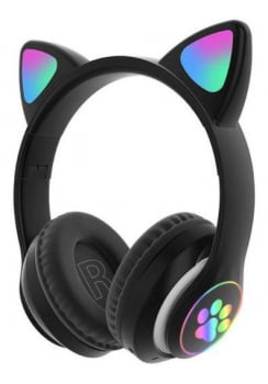 Headphone Headset Gatinho Orelha De Gato Com Led Fone De Ouvido Bluetooth Lt30