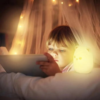 Luminaria Silicone Touch Abajur Led Recarregavel Criança W16 