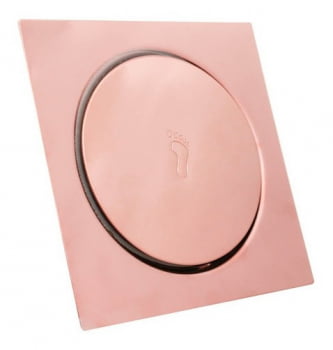 Ralo Click Up Inteligente Para Banheiro 15x15cm Inox Rosa Gold 2225m