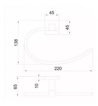 Porta Toalha Rosto Quadrado Metal Cromado Luxo B6960f Preta Fosco Luuk Young