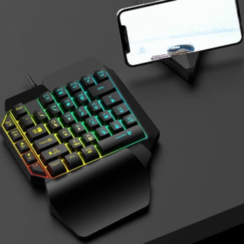 Teclado Gamer Uma Mão Rgb Led Single Handed Usb Pc M-1300 Luuk Young