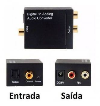 Conversor Audio Digital Analógico Home Theater Tv Game