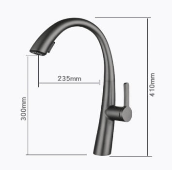 Torneira Luxo Pia Cozinha Gourmet Moncomando Misturado K202 Preta
