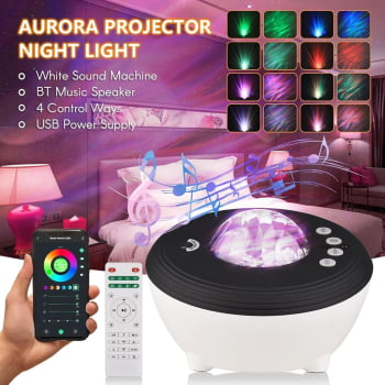 Luminaria Projetor Aurora Boreal Estrelado Musica Bluetooth Quarto Crianca Ws8809 Luuk Young