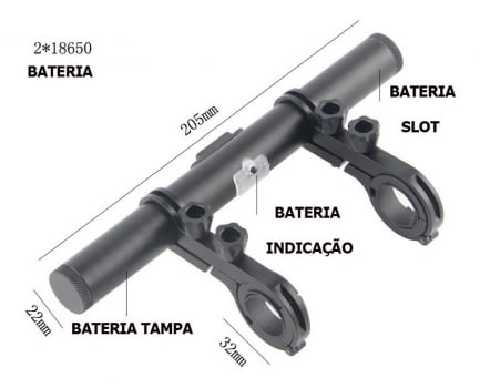 Guidão Extra Bike Suporte Bateria Pra Bike Farol Celular 818