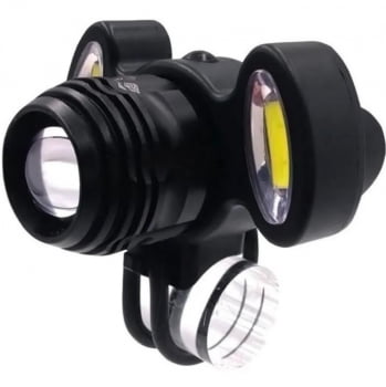 Farol Lanterna Bike 3 Focos Led Com Zoom Recarregável T6 720