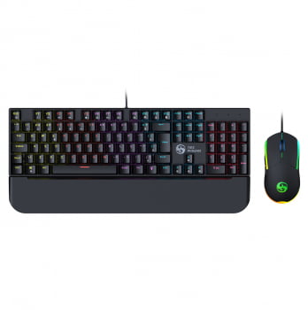 Kit Teclado + Mouse Mecanico Abnt2 Gamer Led Rgb Iluminado Switch Blue Bk-03