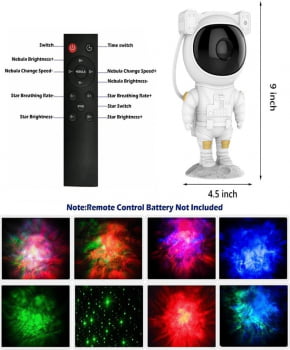 Astronauta Galaxy Projetor Noite Luz Céu Estrelado Nebulosa Quarto Com Controle Remoto Luminária 3305