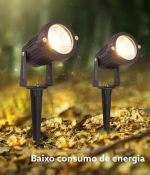 Luminária Espeto Jardim Lâmpada Cob Led 7w Luz Quente Branco Luuk Young