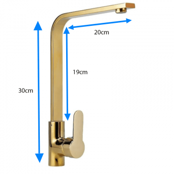 Torneira Cozinha Gourment Monocomando Misturado 5059 Dourado 