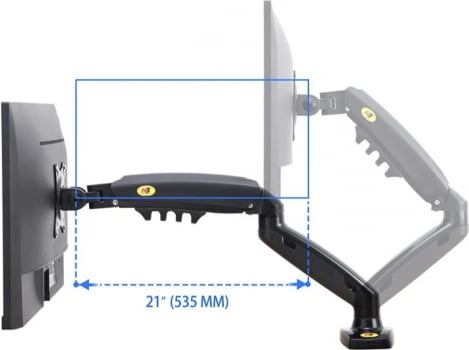 Suporte Para Monitor Pistão Articulado Ajuste Altura F80 Nb